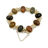PAGE Estate Bracelet Estate 14k Yellow Gold Cabochon "Maine Coast" Beach Stone Bracelet