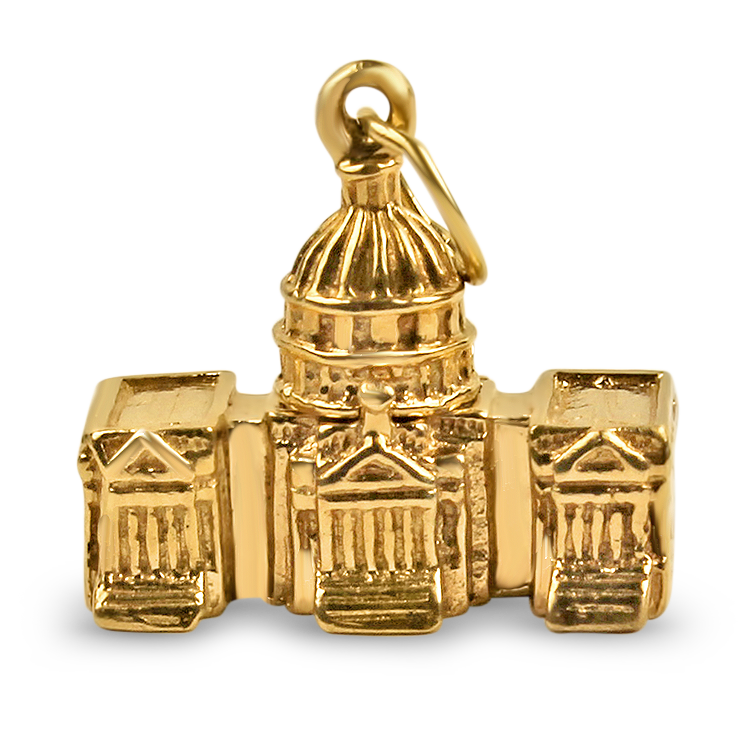 PAGE Estate Necklaces and Pendants Estate 14K Yellow Gold Capital Building Pendant/Charm