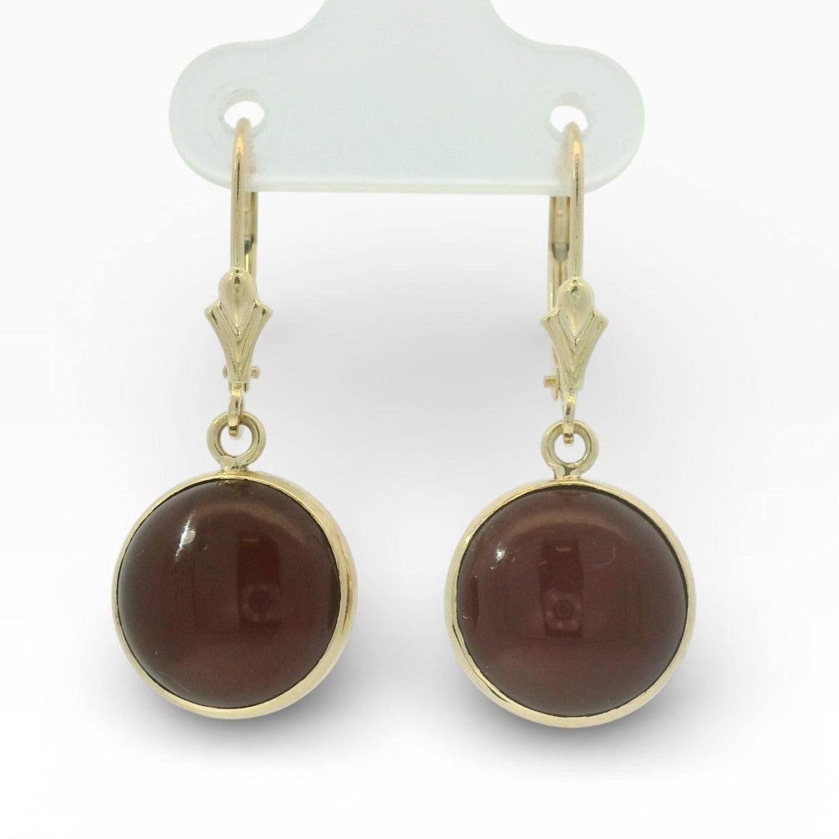 PAGE Estate Earring Estate 14K Yellow Gold Carnelian Drop Earrings