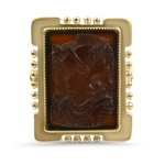 PAGE Estate Ring Estate 14K Yellow Gold Carnelian Intaglio Ring 3.5