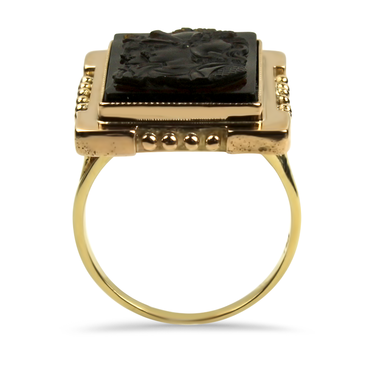 PAGE Estate Ring Estate 14K Yellow Gold Carnelian Intaglio Ring 3.5