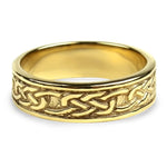 PAGE Estate Wedding Band Estate 14k Yellow Gold Celtic Inspired Band 5.5