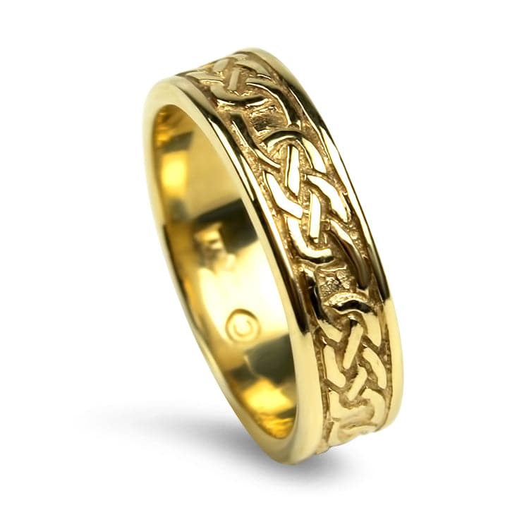 PAGE Estate Wedding Band Estate 14k Yellow Gold Celtic Inspired Band 5.5