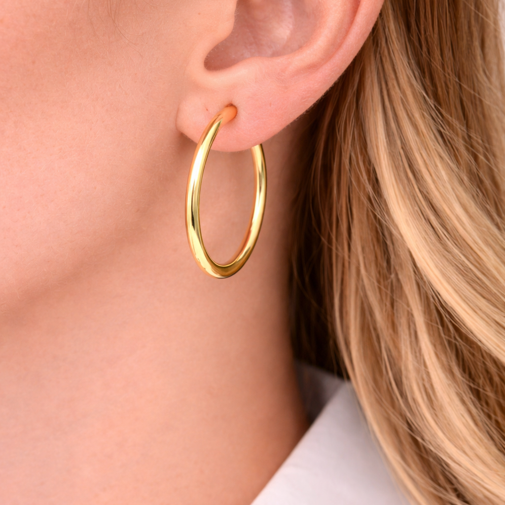PAGE Estate Earrings Estate 14K Yellow Gold Classic Hoop Earrings