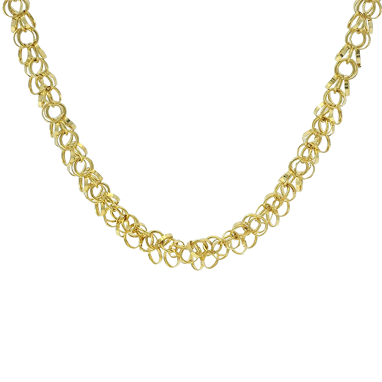 PAGE Estate Necklaces and Pendants Estate 14K Yellow Gold Cluster Link Necklace