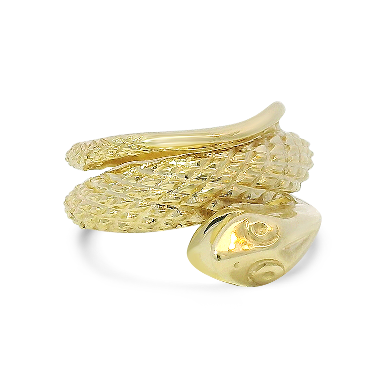 PAGE Estate Ring Estate 14K Yellow Gold Coiled Snake Ring