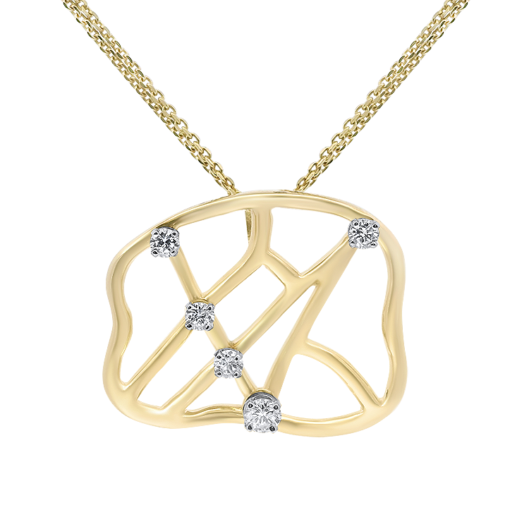 PAGE Estate Necklaces and Pendants Estate 14k Yellow Gold Constellation Diamond Pendant
