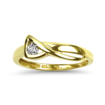 PAGE Estate Engagement Ring Estate 14K Yellow Gold Crossover Diamond Ring 6.5