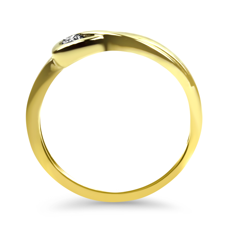 PAGE Estate Engagement Ring Estate 14K Yellow Gold Crossover Diamond Ring 6.5