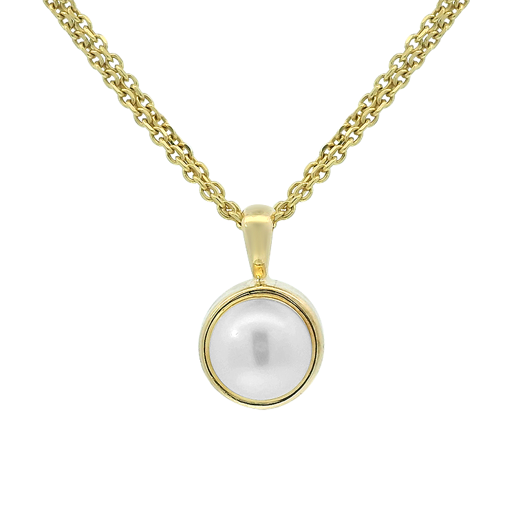 PAGE Estate Necklaces and Pendants Estate 14K Yellow Gold Cultured Pearl Drop Pendant