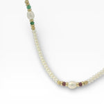 PAGE Estate Necklaces and Pendants Estate 14K Yellow Gold Cultured Pearl & Gemstone Necklace