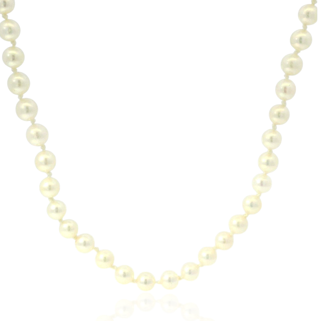 PAGE Estate Necklaces and Pendants Estate 14K Yellow Gold Cultured Pearl Strand Necklace – 18.5 Inches
