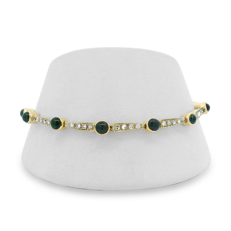 PAGE Estate Bracelet Estate 14k Yellow Gold Diamond and Sapphire Link Bracelet