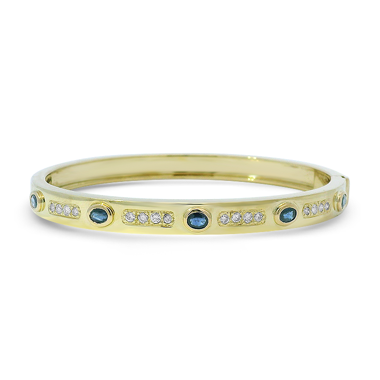 PAGE Estate Bracelet Estate 14K Yellow Gold Diamond Bangle Bracelet