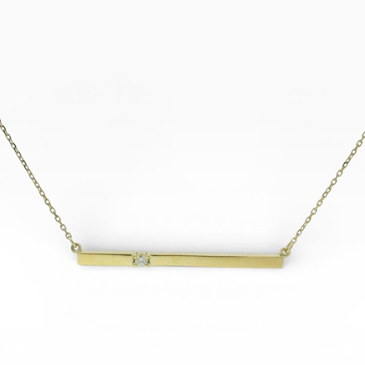 PAGE Estate Necklaces and Pendants Estate 14K Yellow Gold Diamond Bar Necklace