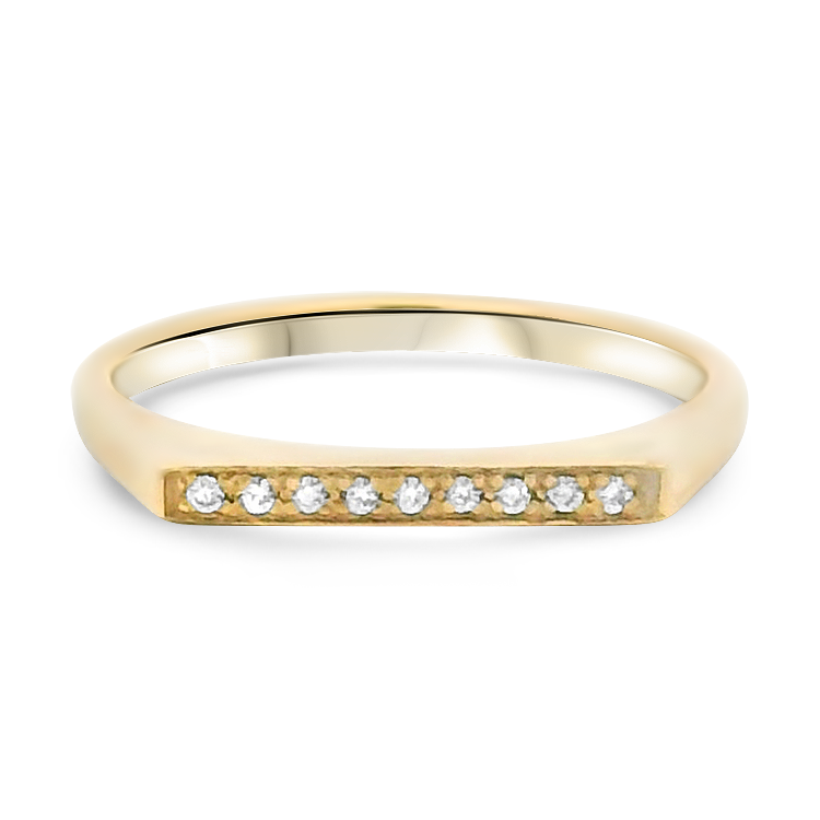PAGE Estate Ring Estate 14k Yellow Gold Diamond Bar Ring