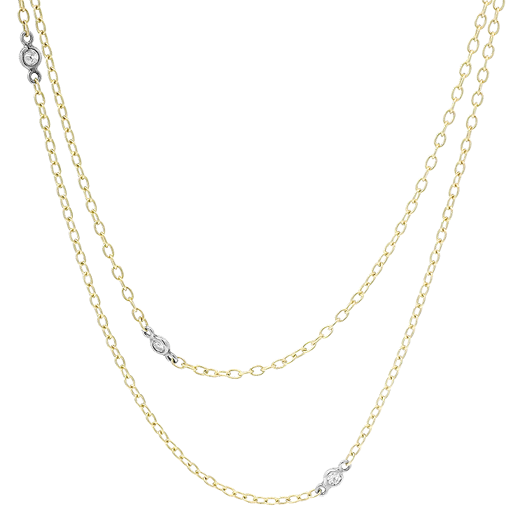 PAGE Estate Necklaces and Pendants Estate 14K Yellow Gold Diamond “By the Yard” Necklace