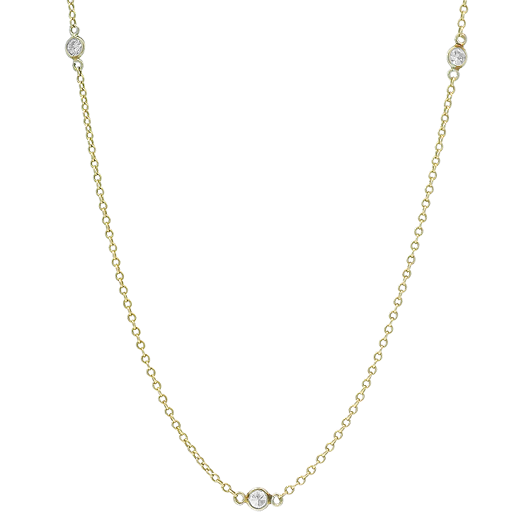 PAGE Estate Necklaces and Pendants Estate 14K Yellow Gold Diamond “By the Yard” Necklace