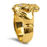 PAGE Estate Engagement Ring Estate 14K Yellow Gold Diamond Claddagh Ring 6