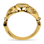 PAGE Estate Engagement Ring Estate 14K Yellow Gold Diamond Claddagh Ring 6