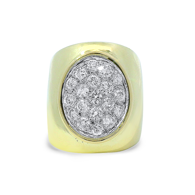 PAGE Estate Ring Estate 14K Yellow Gold Diamond Cluster Ring
