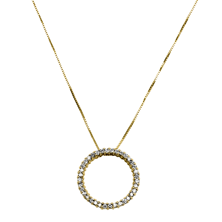 PAGE Estate Necklaces and Pendants Estate 14K Yellow Gold Diamond Halo Pendant