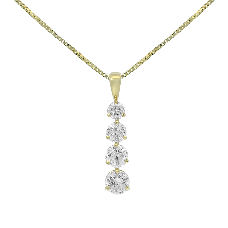 PAGE Estate Necklaces and Pendants Estate 14K Yellow Gold Diamond Journey Necklace