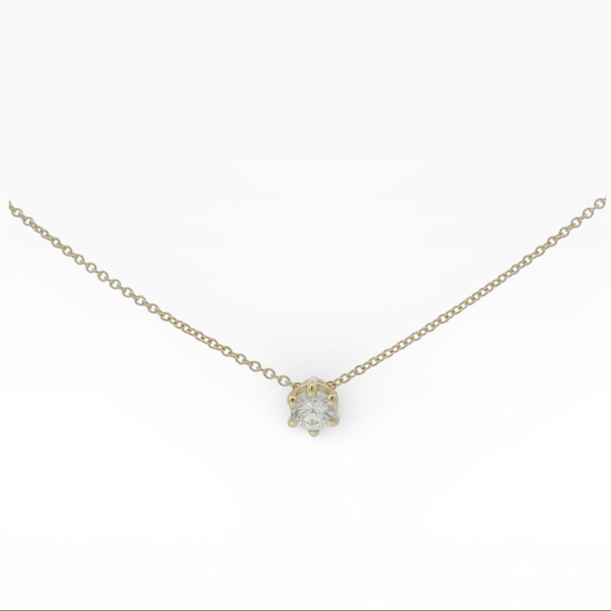 PAGE Estate Necklaces and Pendants Estate 14K Yellow Gold Diamond Solitaire Necklace -  0.31ct