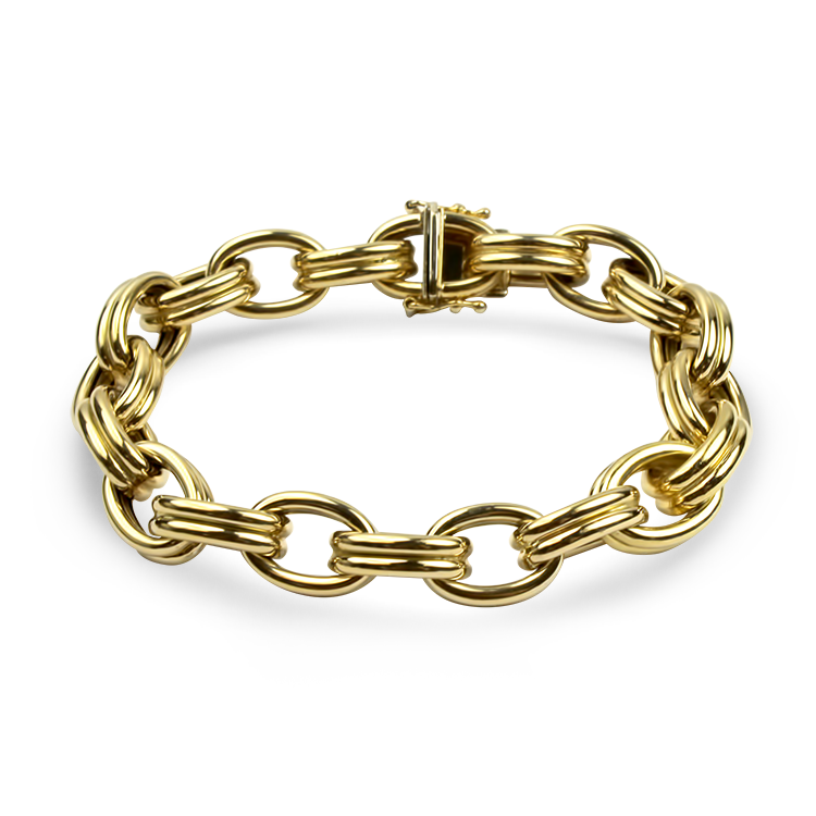 14 Karat Yellow Gold Estate Triple-link Chain Bracelet, 5 3/4 Long - Etsy