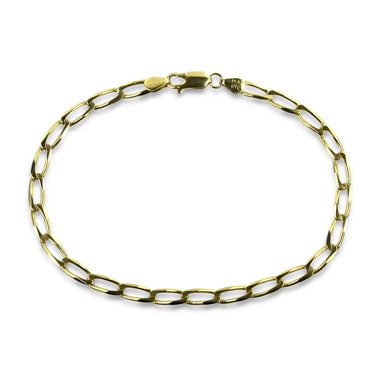 PAGE Estate Necklaces and Pendants Estate 14k Yellow Gold Elongated Curb Link Chain Bracelet