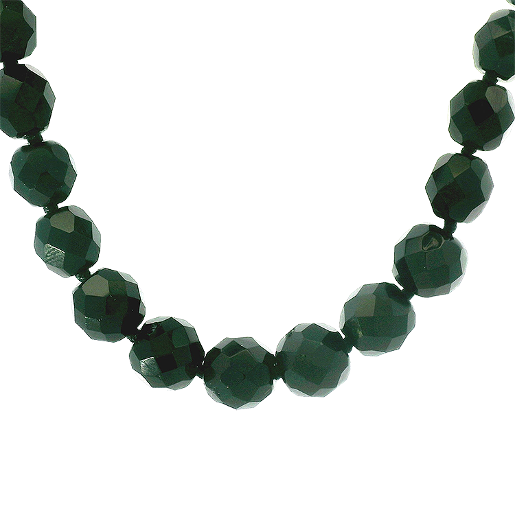 PAGE Estate Necklaces and Pendants Estate 14k Yellow Gold Faceted Onyx Bead Necklace