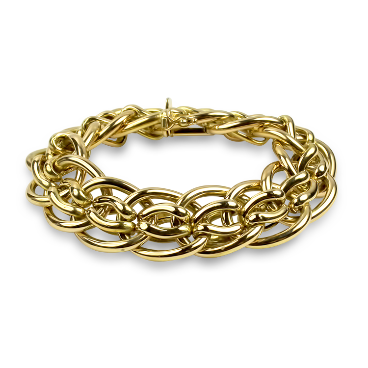 PAGE Estate Bracelet Estate 14K Yellow Gold Fancy Oval Braided Link Bracelet