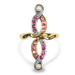 PAGE Estate Ring Estate 14K Yellow Gold Figure 8 Ruby & Pearl Ring 5.5