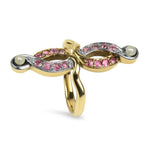 PAGE Estate Ring Estate 14K Yellow Gold Figure 8 Ruby & Pearl Ring 5.5