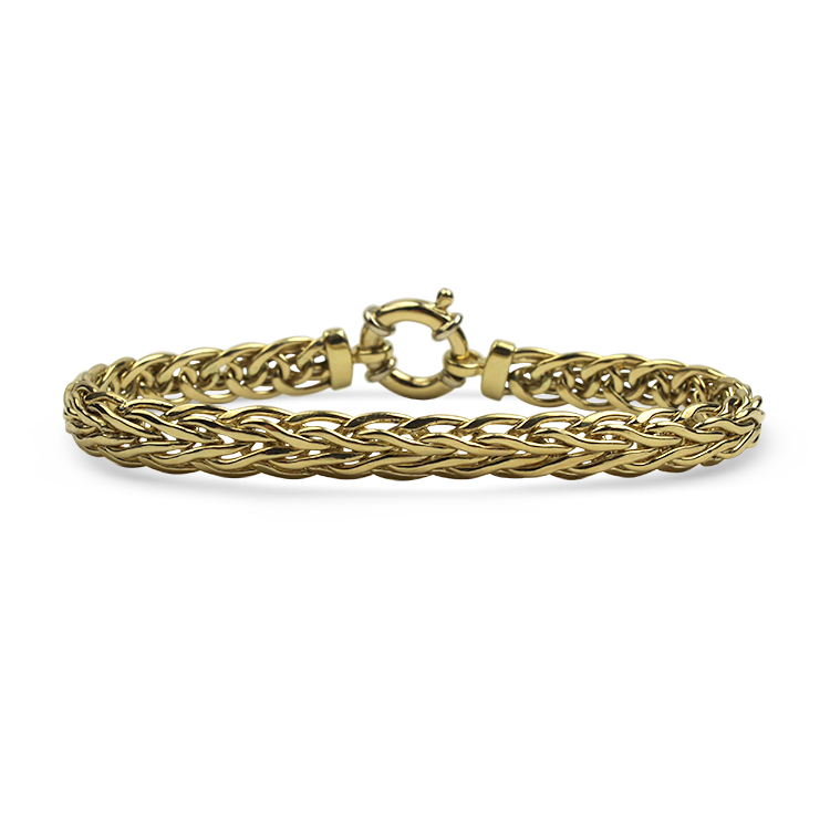 PAGE Estate Bracelet Estate 14K Yellow Gold Flat Wheat Link Bracelet