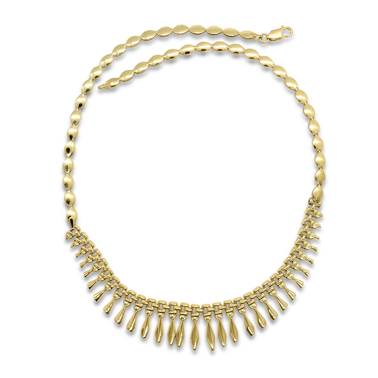 PAGE Estate Necklaces and Pendants Estate 14k Yellow Gold Fringe Necklace