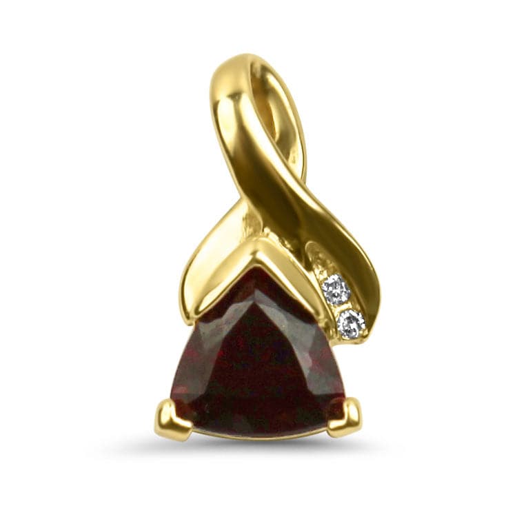 PAGE Estate Necklaces and Pendants Estate 14k Yellow Gold Garnet & Diamond Pendant