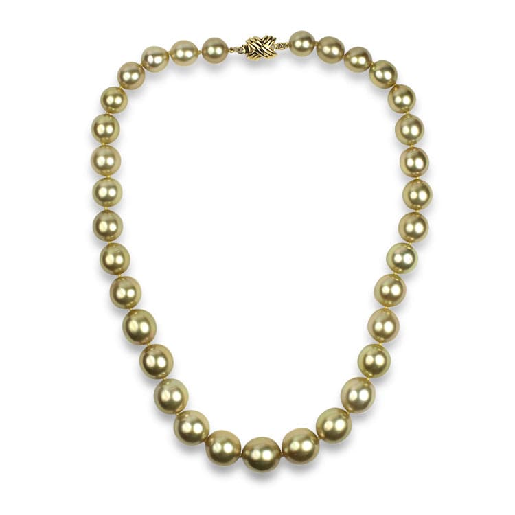 PAGE Estate Necklaces and Pendants Estate 14K Yellow Gold Golden South Sea Cultured Pearl 15" Necklace