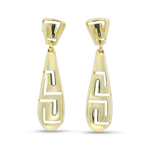 PAGE Estate Earrings Estate 14k Yellow Gold Greek Key Dangle Earrings