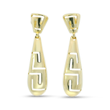 PAGE Estate Earrings Estate 14k Yellow Gold Greek Key Dangle Earrings