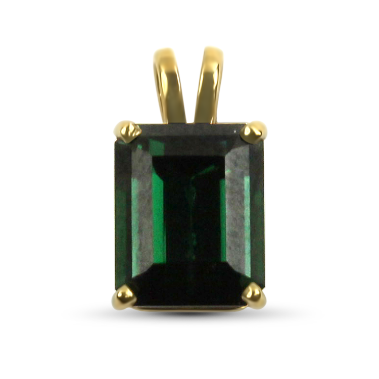 Yellow gold tourmaline pendant deals