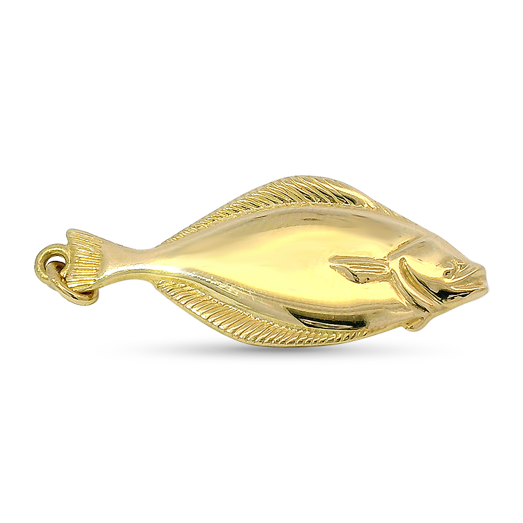 PAGE Estate Charm Estate 14k Yellow Gold Halibut Pendant