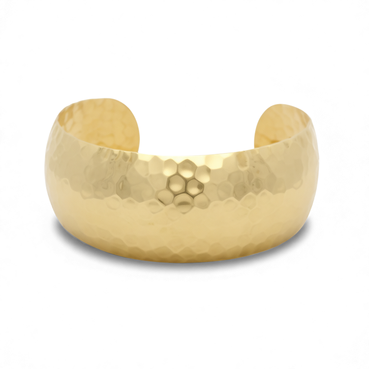 PAGE Estate Bracelet Estate 14k Yellow Gold Hammered Cuff Bracelet