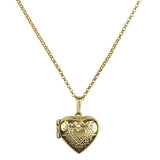 PAGE Estate Necklaces and Pendants Estate 14k Yellow Gold Heart Locket and Rolo Chain