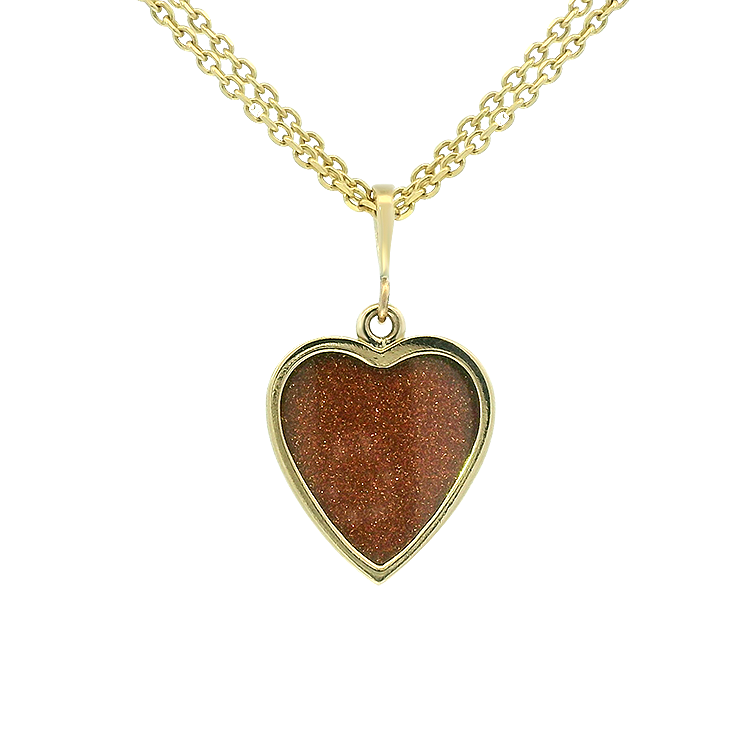 PAGE Estate Charm Estate 14K Yellow Gold Heart Sunstone Cabochon Charm