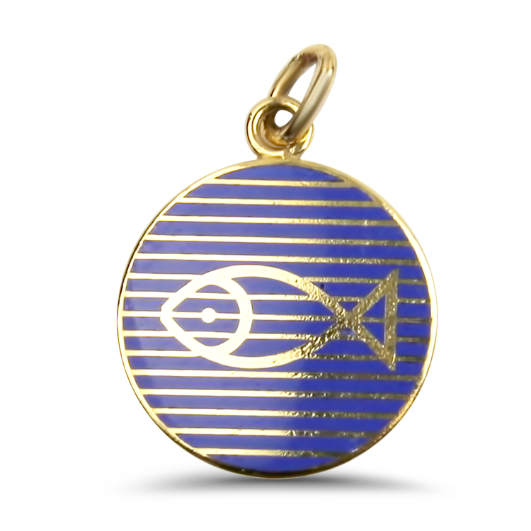 PAGE Estate Charm Estate 14k Yellow Gold Ichthys Enamel Charm