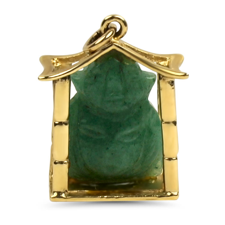 Jade buddha 2025 pendant gold