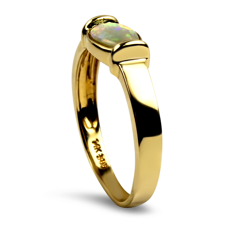 PAGE Estate Ring Estate 14K Yellow Gold Jelly Opal Ring 7.25