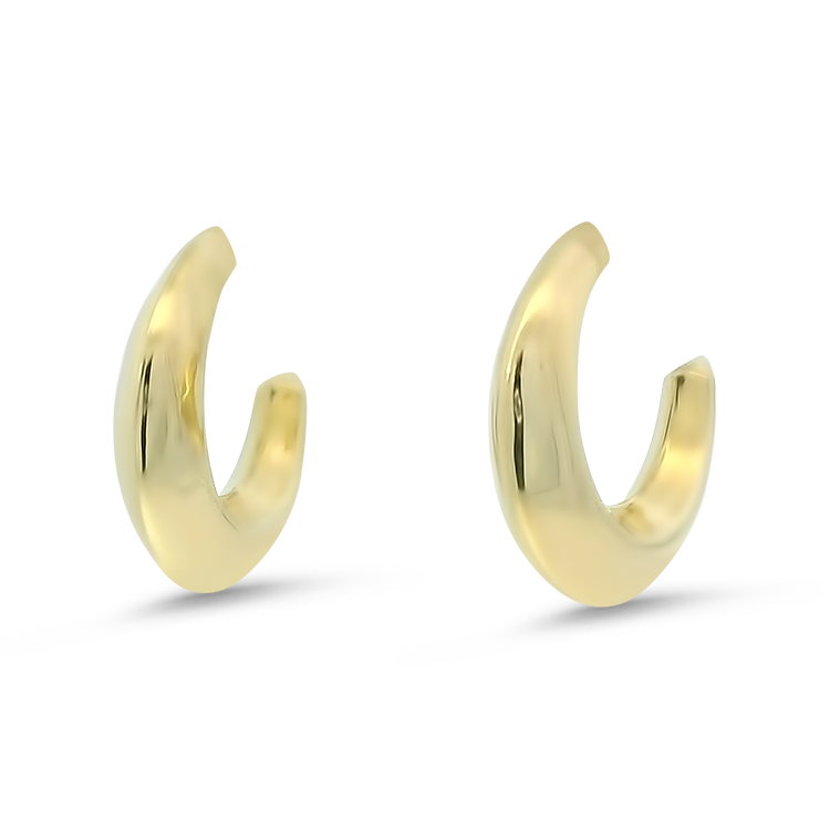 PAGE Estate Earrings Estate 14K Yellow Gold Knife-Edge Crescent Hoop Earring