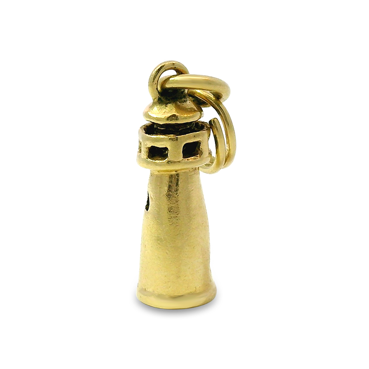 PAGE Estate Necklaces and Pendants Estate 14K Yellow Gold Lighthouse Charm